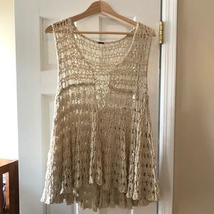Free People Crochet high low Flowy Tank